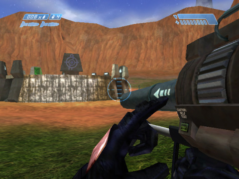 Screenshot from in-game, Rockets on Blood Gulch